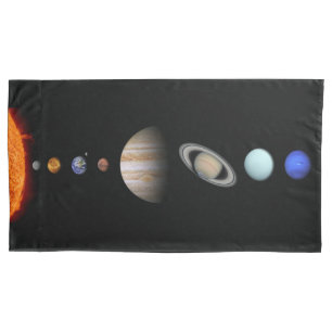 PLANETS OF THE SOLAR SOLAR SYSTEM Custom King Size Pillowcase