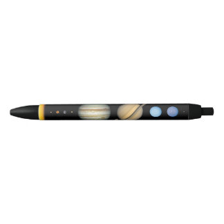 Planets of the solar system black ink pen