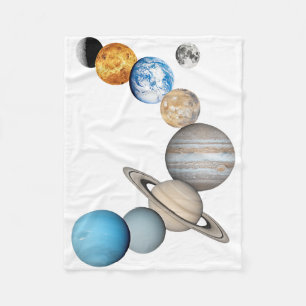 Planets of the solar system (Colour Changeable) Fleece Blanket