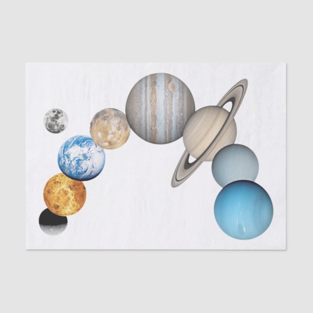 Planets of the solar system (Colour Changeable) Tissue Paper (Front)