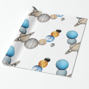 Planets of the solar system (Colour Changeable) Wrapping Paper