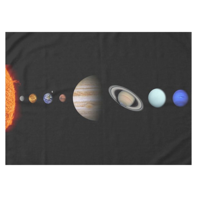 PLANETS OF THE SOLAR SYSTEM Custom Tablecloth (Front (Horizontal))