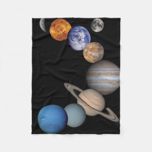 Planets of the solar system fleece blanket