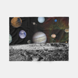 Planets of the solar system fleece blanket