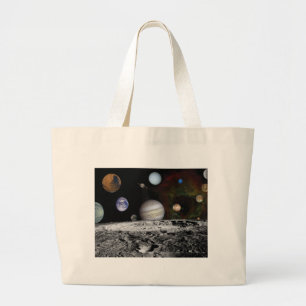 Planets of the solar system large tote bag