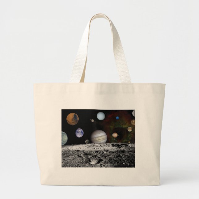 Planets of the solar system large tote bag (Front)