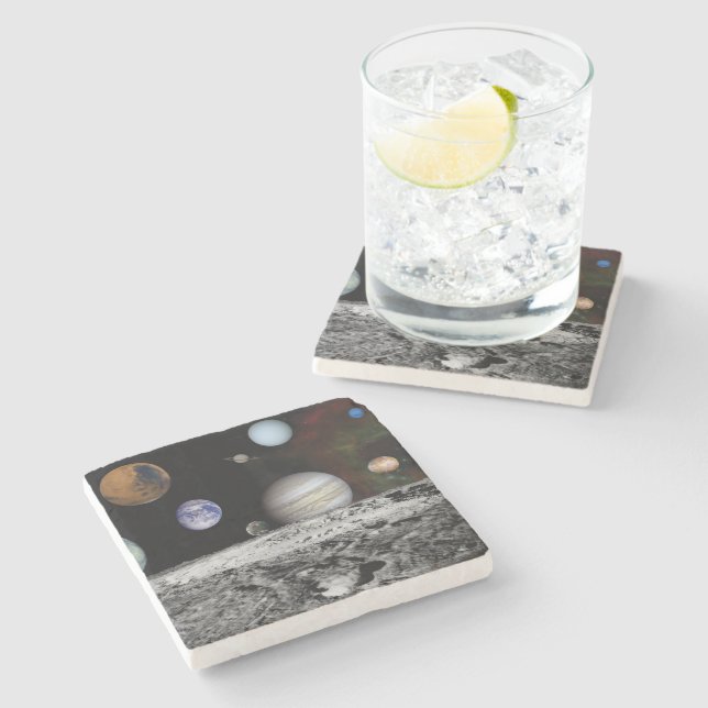 Planets of the solar system stone coaster (Side)