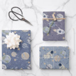 Planets Outer Space Astronaut  Wrapping Paper Sheet<br><div class="desc">Wrapping paper with planets,  astronauts and a rocket for space lovers.</div>