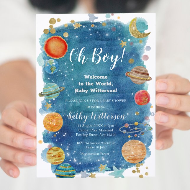 Planets Outer Space Baby Shower Invitation (Creator Uploaded)
