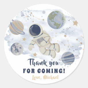 Planets Outer Space Galaxy Birthday Thank You  Classic Round Sticker