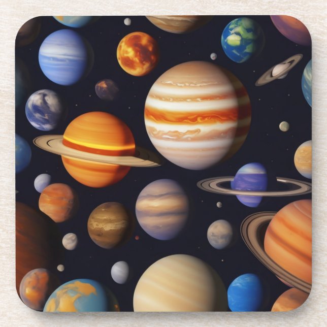 Planets Pattern Coaster (Front)