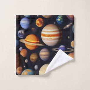 Planets Pattern Wash Cloth