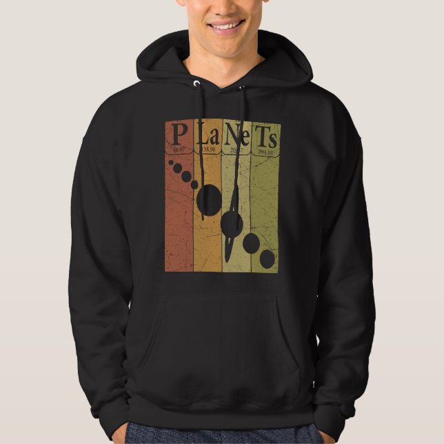 Planets Periodic Table Elements Solar System Plane Hoodie (Front)