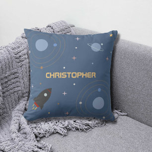 Planets & Rocket, Outer Space Pillow