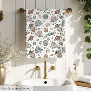 Planets & Rockets Towel Boy Birthday Gift Idea