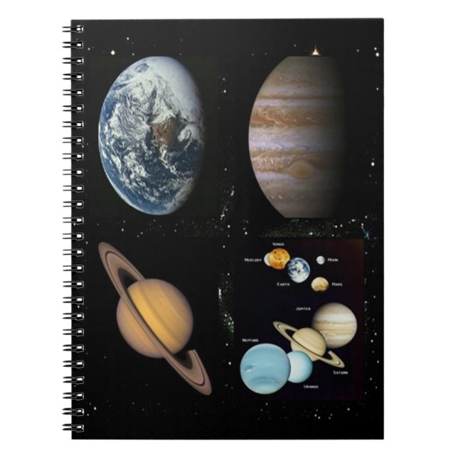 Planets solar system collage Notebook (Front)