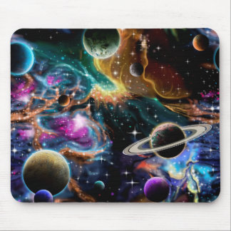 Planets Stars Nebula Mouse Pad