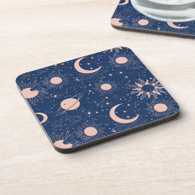 Planets & Stars Pattern Coaster (Left Side)