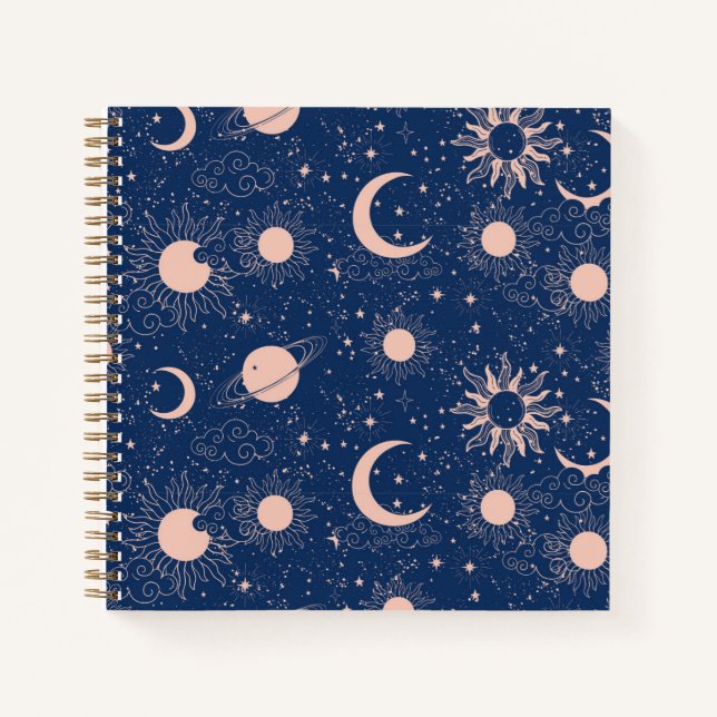Planets & Stars Pattern Notebook (Front)