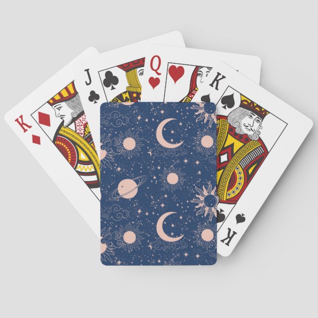 Planets & Stars Pattern Playing Cards (Back)