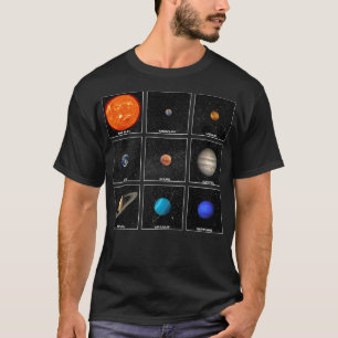 Planets & Sun In Solar System Cool Astronomy T-Shirt