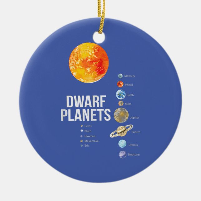 Planets T-Shirt Solar System Ceramic Ornament (Front)