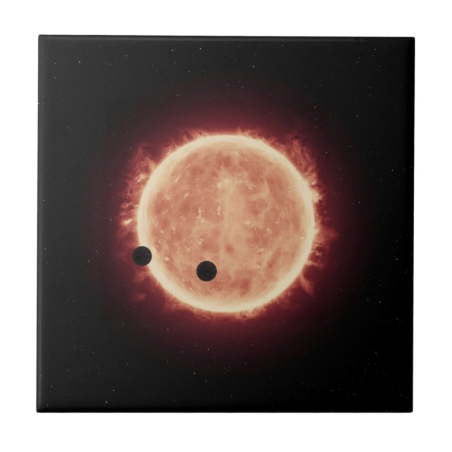 Planets Transiting Red Dwarf Star In Trappist-1 Ceramic Tile (Front)