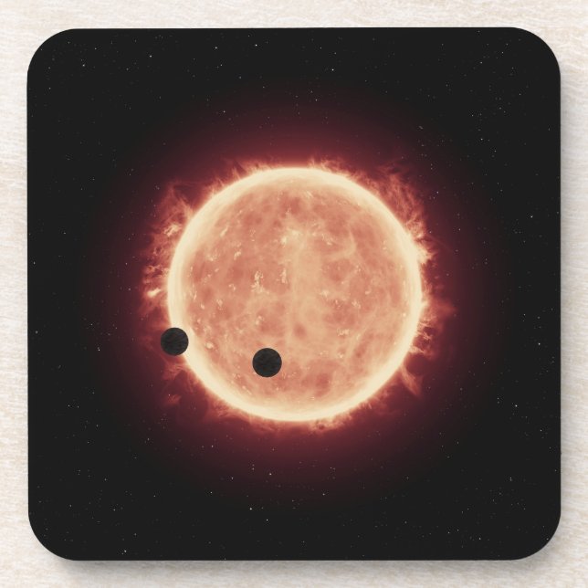 Planets Transiting Red Dwarf Star In Trappist-1 Coaster (Front)