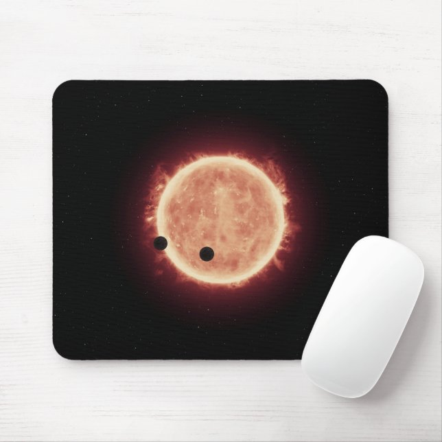 Planets Transiting Red Dwarf Star In Trappist-1 Mouse Pad (With Mouse)