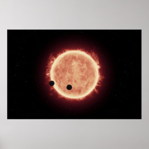 Planets Transiting Red Dwarf Star In Trappist-1 Poster