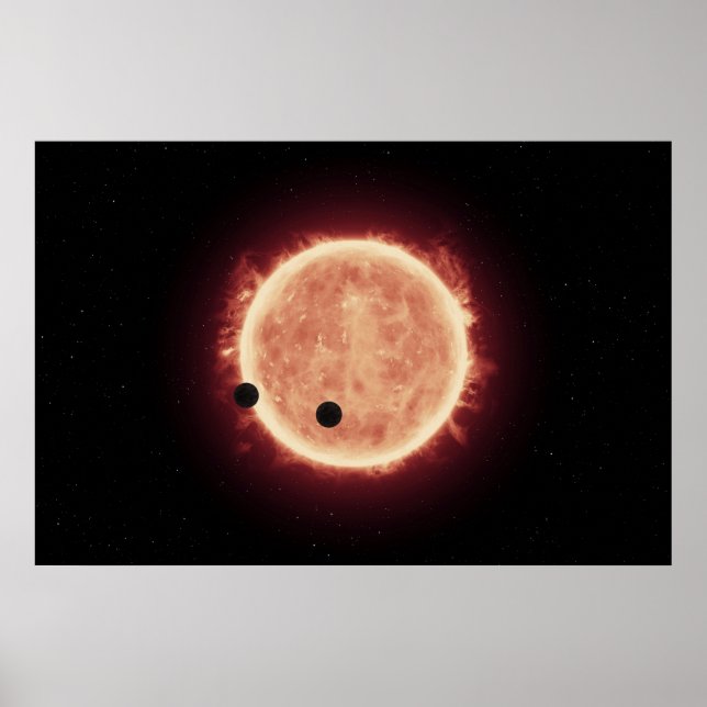 Planets Transiting Red Dwarf Star In Trappist-1 Poster (Front)