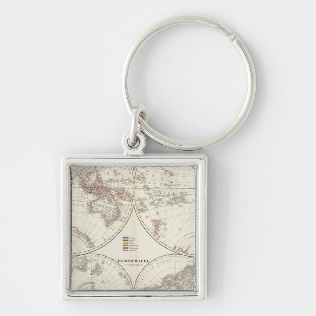 Planiglob der Erde Atlas Map Key Ring (Front)