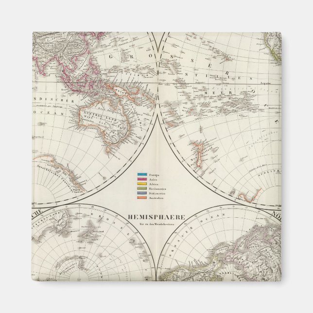 Planiglob der Erde Atlas Map Magnet (Front)
