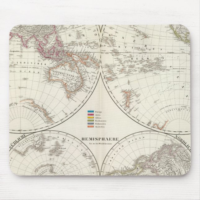 Planiglob der Erde Atlas Map Mouse Pad (Front)