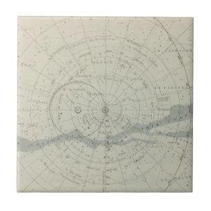 Planisphere Celeste Hemisphere Ceramic Tile