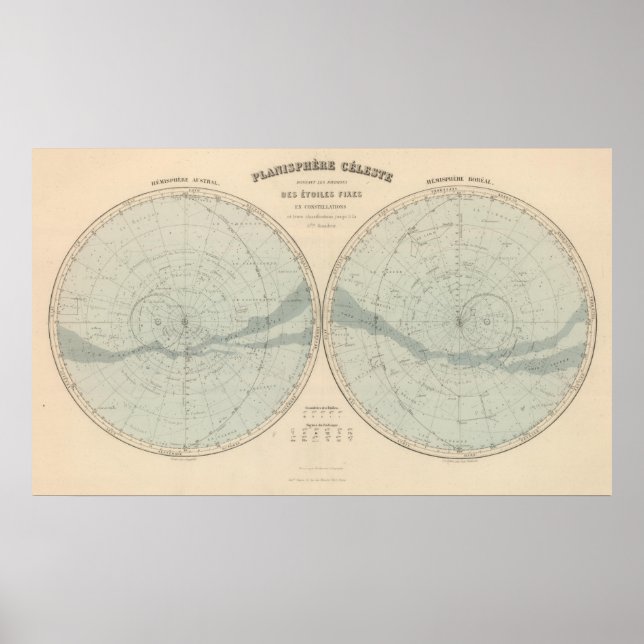Planisphere Celeste Hemisphere Poster (Front)