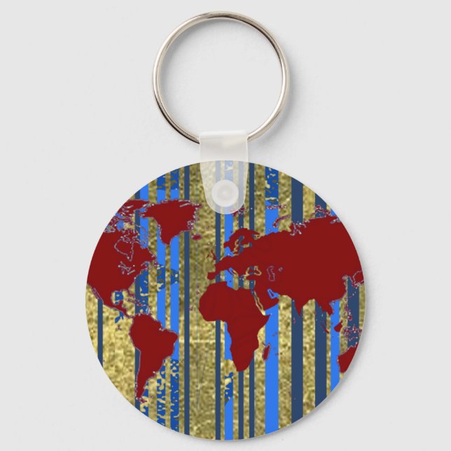 Planisphere-World Map Key Ring (Front)