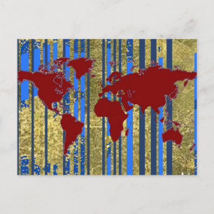 Planisphere-World Map Postcard