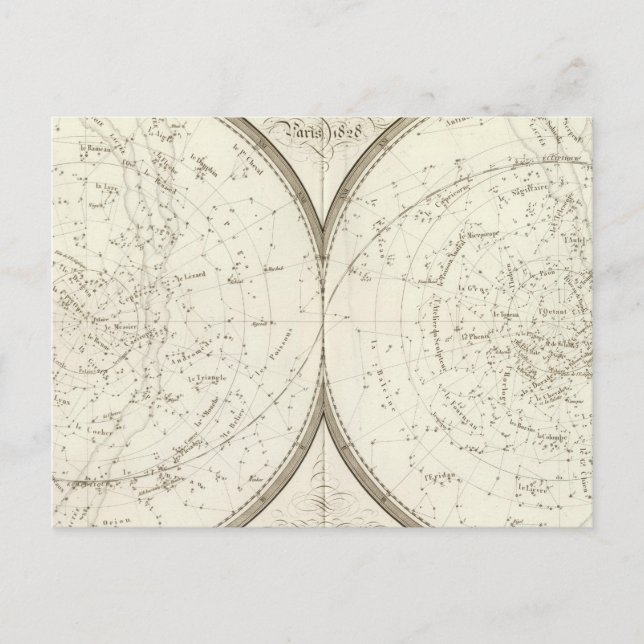 Planispheres celestes - Celestial Postcard (Front)