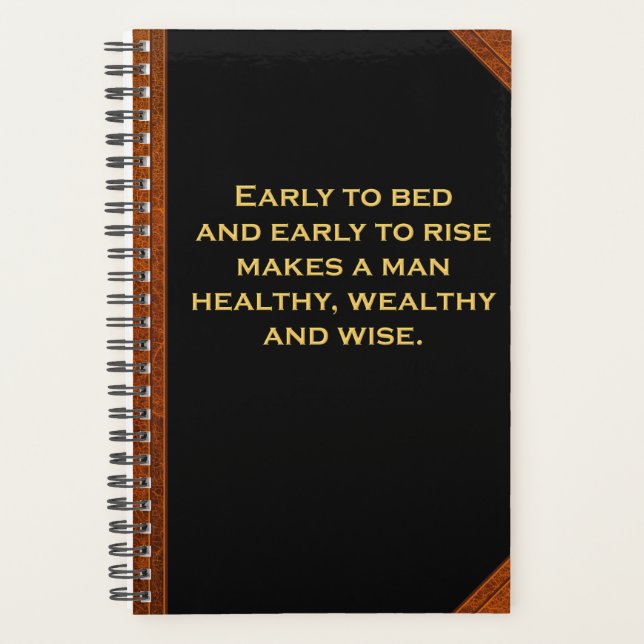 Planner Ben Franklin Quote Early Bed Rise Vintage (Front)