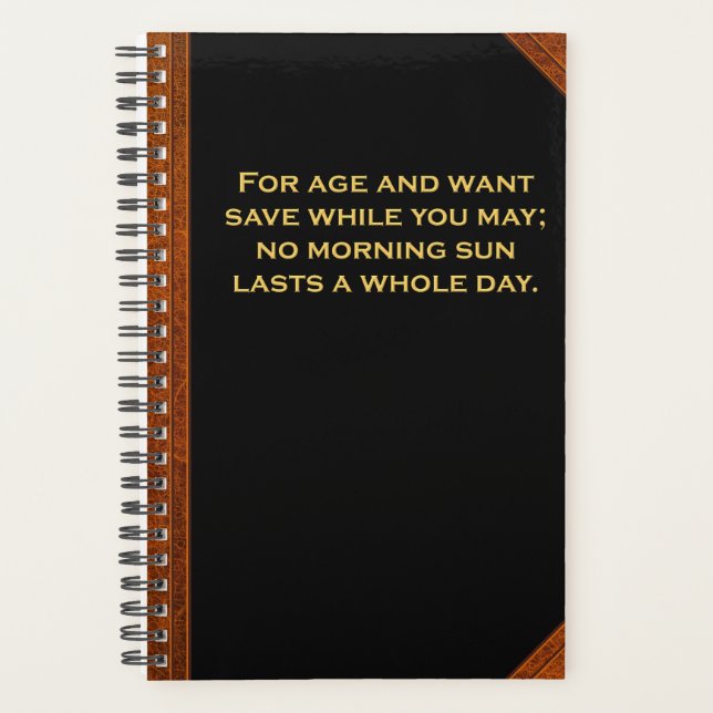 Planner Ben Franklin Quote Morning Sun Vintage (Front)
