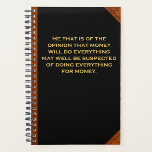 Planner Ben Franklin Quote Opinion Money Vintage