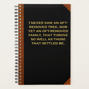 Planner Ben Franklin Quote Removed Tree Vintage