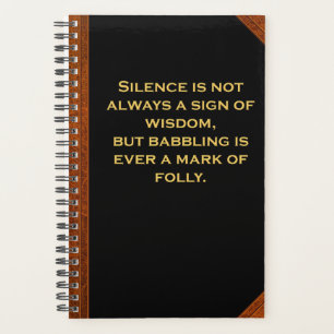 Planner Ben Franklin Quote Silence Wisdom Vintage