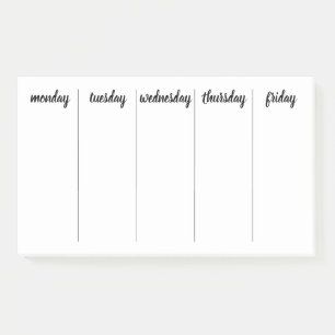 Planner Customisable 7 Day Tear Away Calendar Post-it Notes