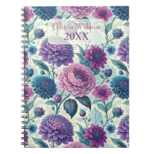Planner Customize Modern Purple Floral Vintage Dah Notebook