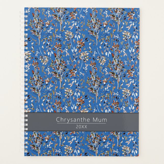 Planner Elegant Leaves Berries Botanical Pattern (Front)