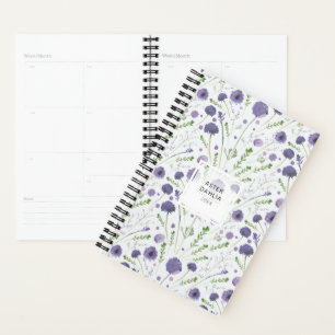 Planner Elegant Purple Floral Pattern