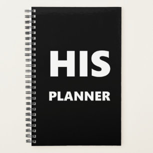 Planner For Men His Planner Black Font White