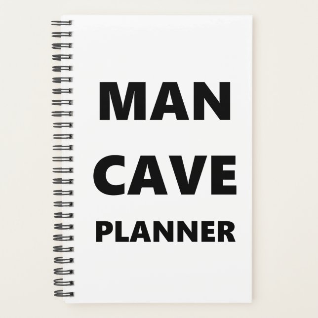 Planner For Men Man Cave Planner Black Font White (Front)